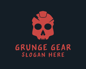 Grunge - Red Grunge Skull logo design