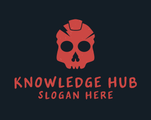 Rock Band - Red Grunge Skull logo design