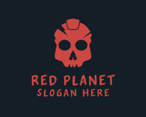 Red Grunge Skull logo design