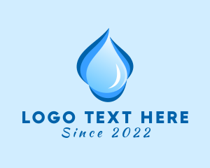 H20 - Liquid Water Droplet logo design