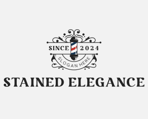 Elegant Barber Haircut logo design