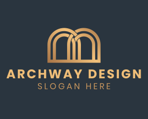 Archway - Arch Doorway Letter M logo design