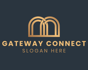 Gateway - Arch Doorway Letter M logo design