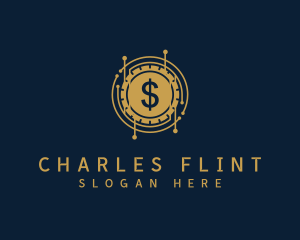 Fintech - Dollar Coin Cryptocurrency logo design