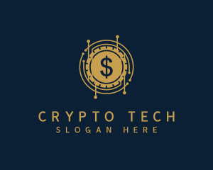 Dollar Coin Cryptocurrency logo design