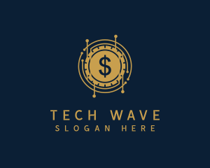 Electronic - Dollar Coin Cryptocurrency logo design