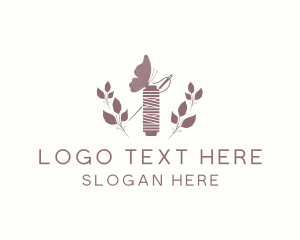 Butterfly - Rustic Sewing Thread logo design