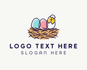Hatchling - Cute Chick Egg logo design