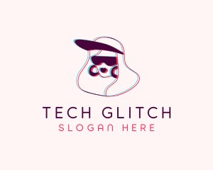 Glitch Female Character logo design