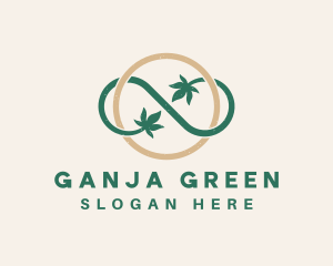 Ganja - Cannabis Leaf Letter O logo design