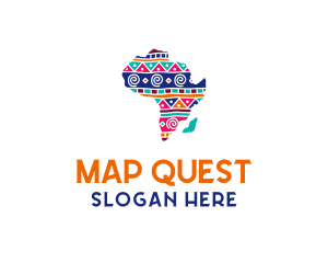 Africa Map Pattern logo design