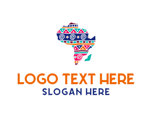 African - Africa Map Pattern logo design