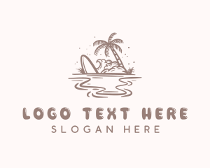 Island Beach Palm Tree Logo