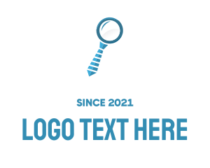 Zoom - Necktie Magnifying Glass logo design