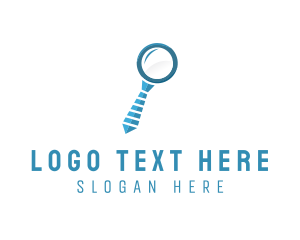 Search - Necktie Magnifying Glass logo design