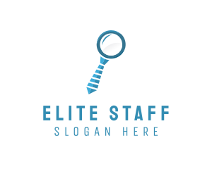 Hire - Necktie Magnifying Glass logo design