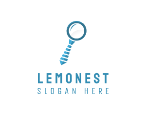 Hire - Necktie Magnifying Glass logo design