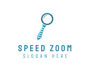 Zoom - Necktie Magnifying Glass logo design