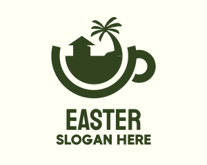 Hot Drinks - Tropical Residence Teacup logo design