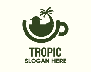 Tropical Residence Teacup logo design