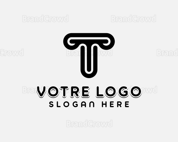Corporate Pillar Letter T Logo