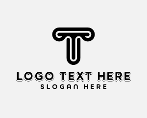 Law - Corporate Pillar Letter T logo design