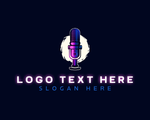 Broadcast - Podcast Microphone Broadcast logo design