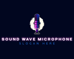 Podcast Microphone Broadcast logo design