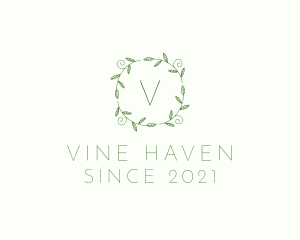 Garden Vine Wreath logo design