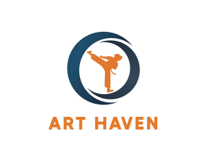 Karate Kick Martial Arts logo design