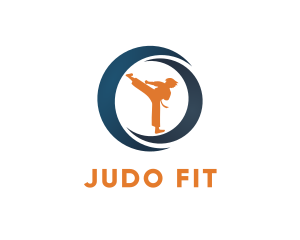 Judo - Karate Kick Martial Arts logo design