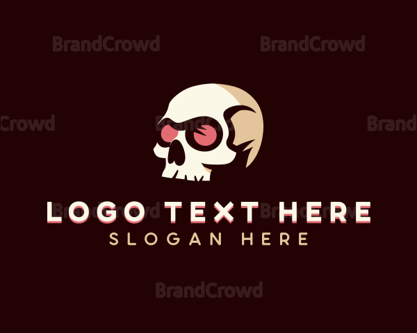 Spooky Skull Halloween Logo