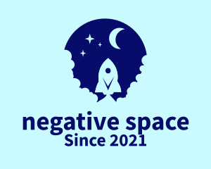Blue Space Rocket logo design