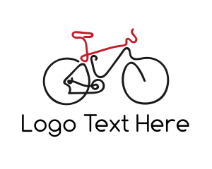 Drawing - Cyclist Bike Monoline logo design