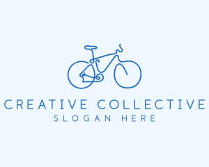 Cyclist Bike Monoline logo design