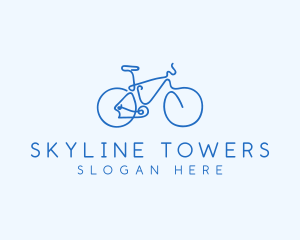 Cyclist Bike Monoline logo design