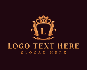 Luxe - Royal Crown Shield logo design