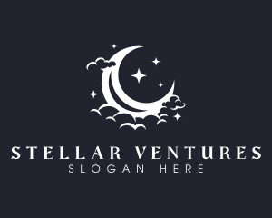 Astronomical - Starry Moon Star logo design