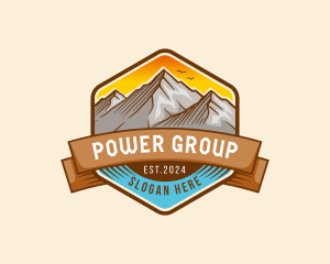 Backpacker - Mountain Alps Peak logo design