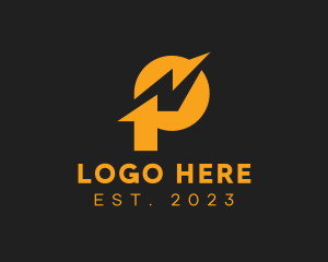 Power - Electrical Lightning Letter P logo design