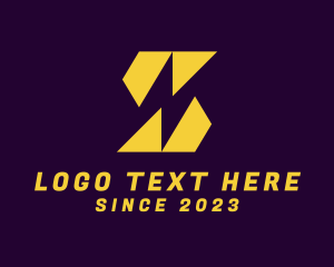 Thunder - Yellow Electric Letter N logo design