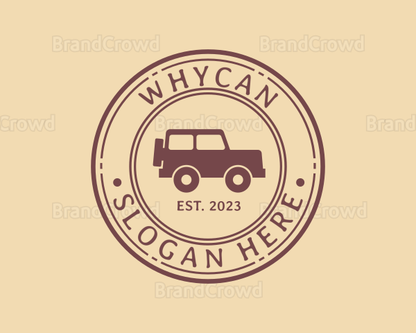 Hipster Jeep Travel Logo