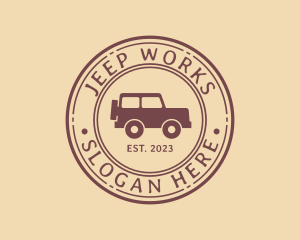 Hipster Jeep Travel logo design