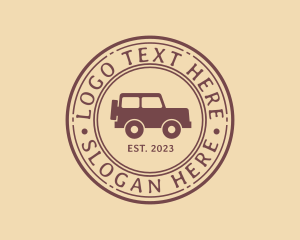 Hipster Jeep Travel Logo
