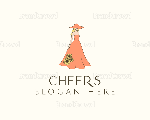 Woman Floral Dress Logo