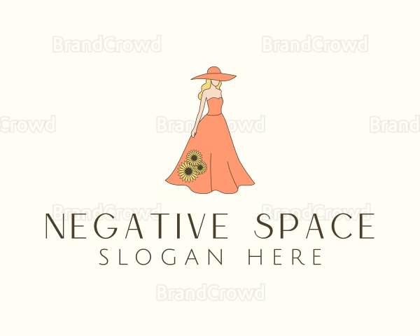 Woman Floral Dress Logo