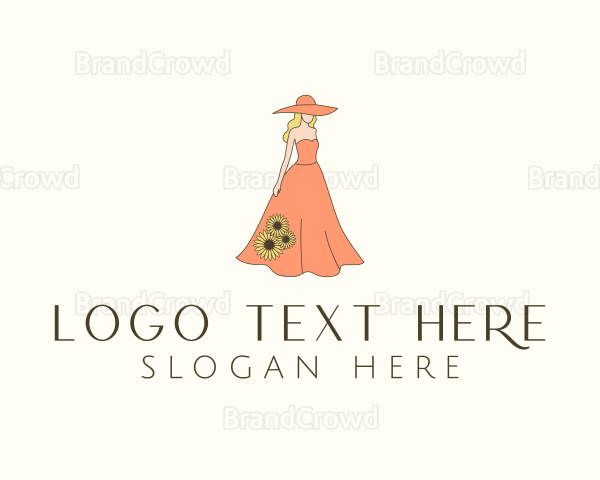 Woman Floral Dress Logo