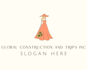 Woman Floral Dress Logo