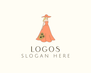 Colorful - Woman Floral Dress logo design