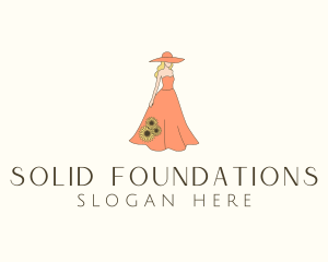 Event Stylist - Woman Floral Dress logo design